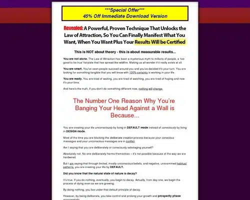 The Secret of Deliberate Creation by Dr. Robert Anthony – 45% Off Immediate Download Version!